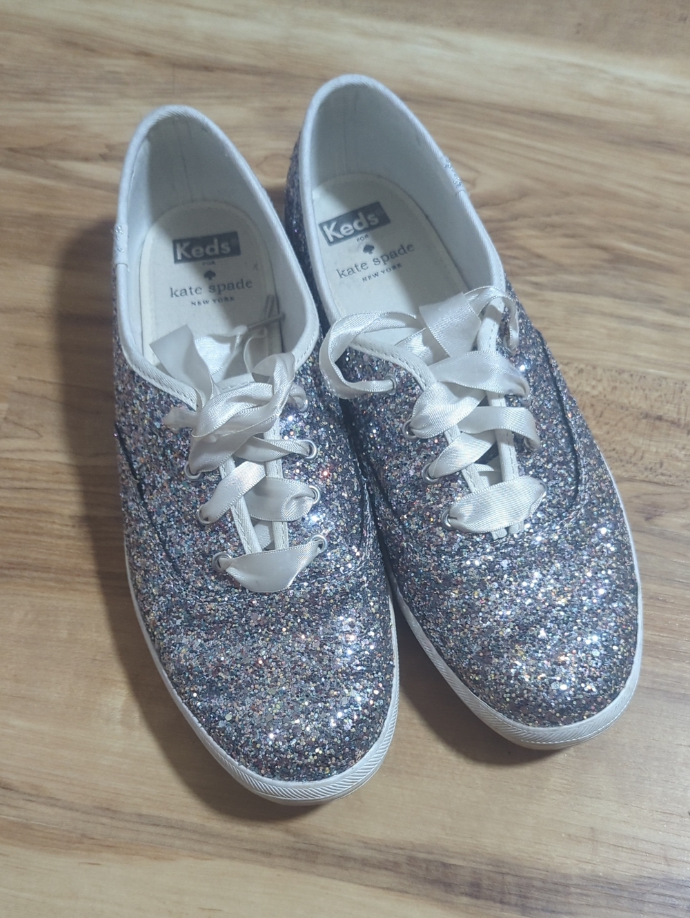 Keds x Kate Spade Glitter Lace-Up Sneakers in Multi-Color Sparkle